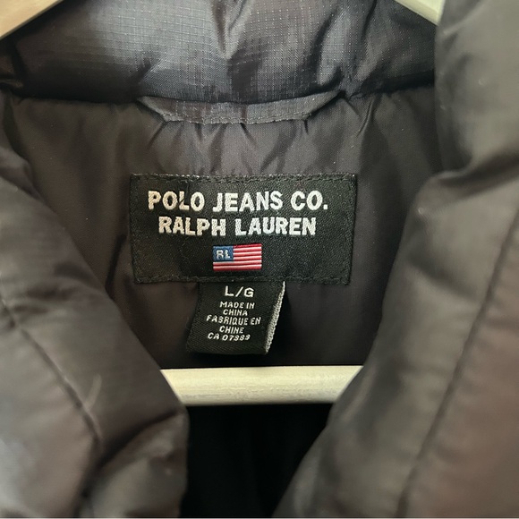 Vintage Y2K Polo Jeans Co. Ralph Lauren Black Down Filled Puffer Vest - Large - Picture 3 of 16